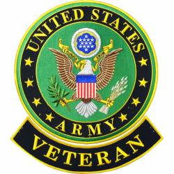 United States Army Veteran - 12" Embroidered Iron On Patch