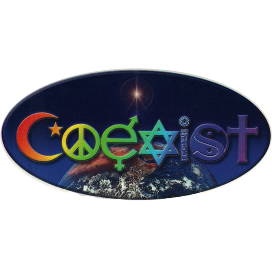 Coexist Color Oval Sticker