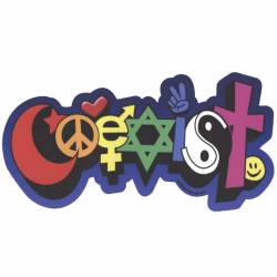 Happy Coexist - Full Color Mini Sticker