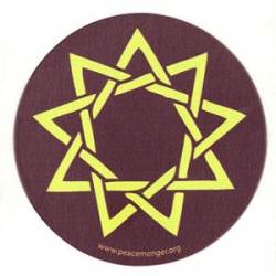 Nine Point Star Baha'i Symbol - Round Mini Sticker