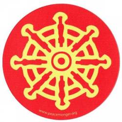 Buddhist Prayer Wheel Symbol - Round Mini Sticker