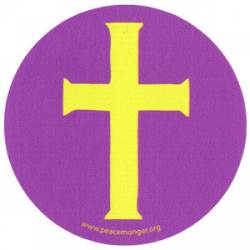 Christian Cross Symbol - Round Mini Sticker
