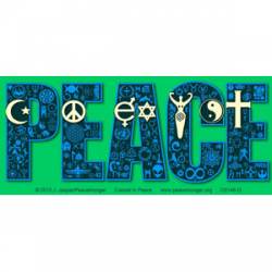 Coexist in Peace Interfaith Symbol Mosaic - Green Mini Sticker