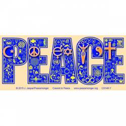 Coexist in Peace Interfaith Symbol Mosaic - Yellow Mini Sticker