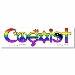 Coexist Equal Rights Rainbow LGBT Color - Bumper Sticker