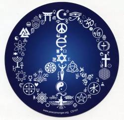 Coexist Peace Symbol Interfaith - Round Sticker