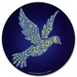 Coexist Peace Dove Interfaith - Indigo Round Sticker