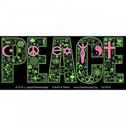 Coexist in Peace Interfaith Symbol Mosaic - Black Sticker