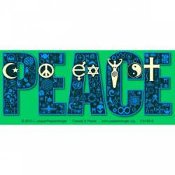 Coexist in Peace Interfaith Symbol Mosaic - Green Sticker