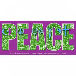 Coexist in Peace Interfaith Symbol Mosaic - Purple Sticker
