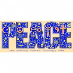 Coexist in Peace Interfaith Symbol Mosaic - Yellow Sticker