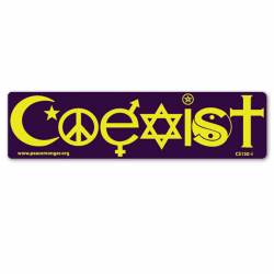 Coexist In Colors Interfaith Symbol Indigo - Bumper Sticker