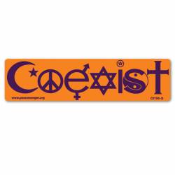 Coexist In Colors Interfaith Symbol Orange - Bumper Sticker