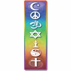 Coexist Chakras Interfaith Color - Bumper Sticker