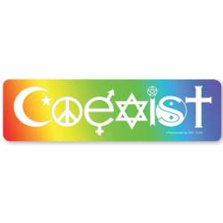 Coexist In A Rainbow Interfaith Multi Color - Bumper Sticker