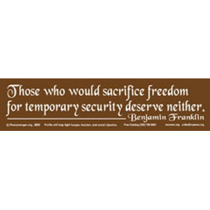 Freedom for Security Bumper Sticker