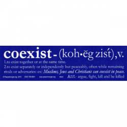 Coexist Definition - Bumper Sticker