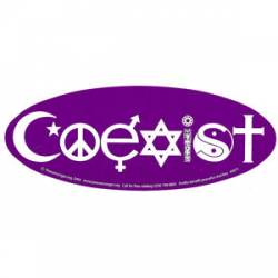 Coexist Purple - Oval Sticker