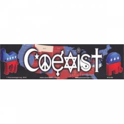Coexist Republicans and Democrats - Bumper Sticker