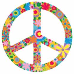 Hippie Flower Peace Sign - Vinyl Sticker