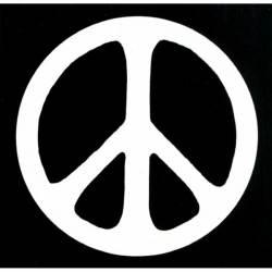 Peace Sign White On Black - Vinyl Sticker