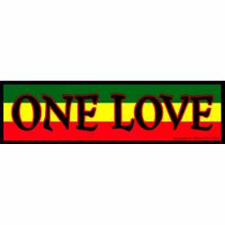 One Love Rasta Flag Backaground - Bumper Sticker