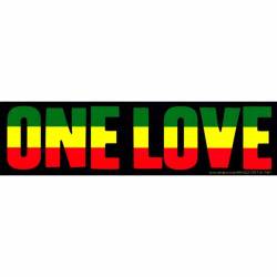 One Love Rasta Flag Letters - Bumper Sticker
