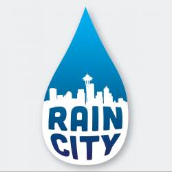 Seattle Washington Rain City - Vinyl Sticker
