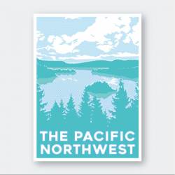 The Pacific Northwest PNW Waterscape - Vinyl Sticker