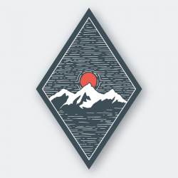 Mountainscape & Moon - Vinyl Sticker