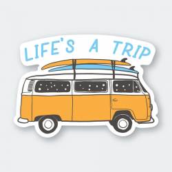 Life's A Trip VW Bush & Surfboards - Vinyl Sticker