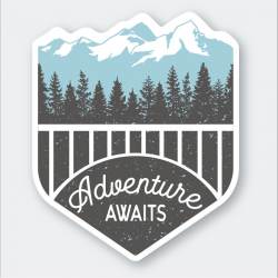 Adventure Awaits Bridge & Mountains - Vinyl Sticker