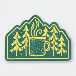 Camper Coffee Mountains - Vinyl Sticker