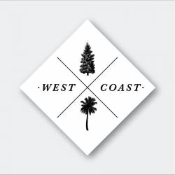 West Coast Pine Tree & Palm Tree - Vinyl Sticker