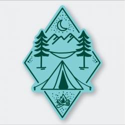 Campsite Mountains & Moon - Vinyl Sticker