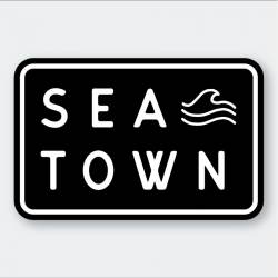 Sea Town Black & White - Vinyl Sticker
