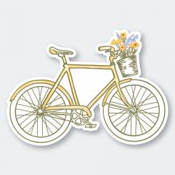 Flowers & Bicycle Bike - Vinyl Sticker