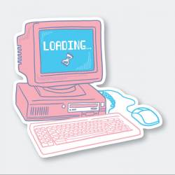 Retro Computer Loading - Vinyl Sticker