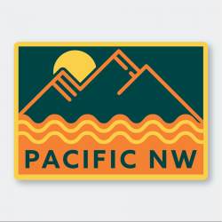 Pacific NW Mountains & Sun Geo - Vinyl Sticker