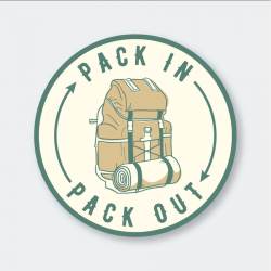 Pack In Pack Out Backpacking - Vinyl Sticker