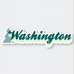 Washington State Script Text - Vinyl Sticker