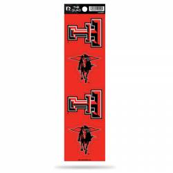 Texas Tech University Red Raiders - Set Of 4 Quad Sticker Sheet