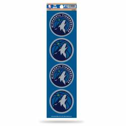Minnesota Timberwolves - Set Of 4 Quad Sticker Sheet