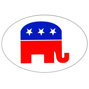 Republican Elephant Oval Sticker