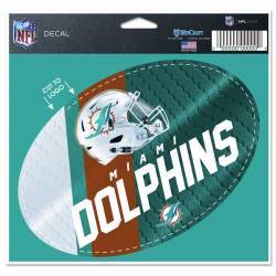 Miami Dolphins - 3.5x5 Vinyl Oval Sticker