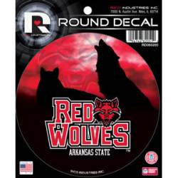Arkansas State University Red Wolves - Round Sticker