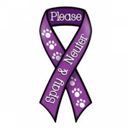 Please Spay & Neuter - Purple Ribbon Magnet