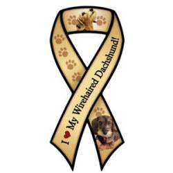 I Love My Wirehaired Dachshund - Ribbon Magnet