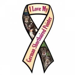 I Love My German Shorthaired Pointer - Ribbon Magnet