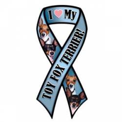 I Love My Toy Fox Terrier - Ribbon Magnet